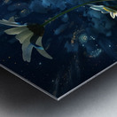 Stardust And Petals - Midnight Blue Floral Art Prints Metal print