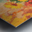 Sunburst In A Teal Vase - Sunflower Vase Art Prints Impression metal