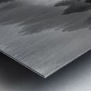 Misty Pine Hillside - Monochrome Landscape Art Prints Metal print