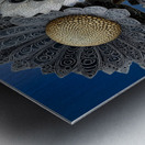 Gilded Sunflower Filigree – Ornate Floral Art Print Metal print