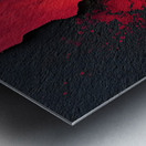 Solar Ring – Red Gold Textured Abstract Print Metal print