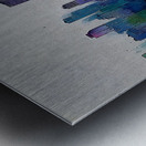 Aurora Skyline – Watercolor Cityscape Abstract Print Metal print