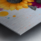 Orbiting Sunflowers – Modern Pop Botanical Print Metal print