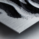 Zebra Orbit – Monochrome Ripple Sphere Print Metal print