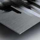 Monochrome Vector Pulse – Minimal Abstract Soundwave Print Metal print