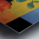 Roses on a Grid – Modern Geometric Botanical Print Metal print