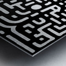 The Maze Within – Abstract Black and White Print Impression metal