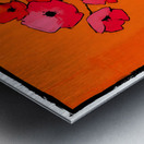 Poppies Against the Fire – Retro Minimal Floral Print Metal print