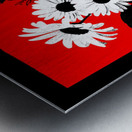 Noir Daisies – Pop Contrast Floral Print Metal print
