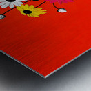 Polka Bloom – Retro Daisy Vase Print Impression metal