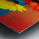 Rainbow Bloom – Color Block Daisy Print Metal print