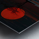 Scarlet Sun Lake – Minimalist Sunset Reflection Print Metal print