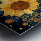 Starry Night Sunflowers – Van Gogh-Inspired Floral Art Print Metal print