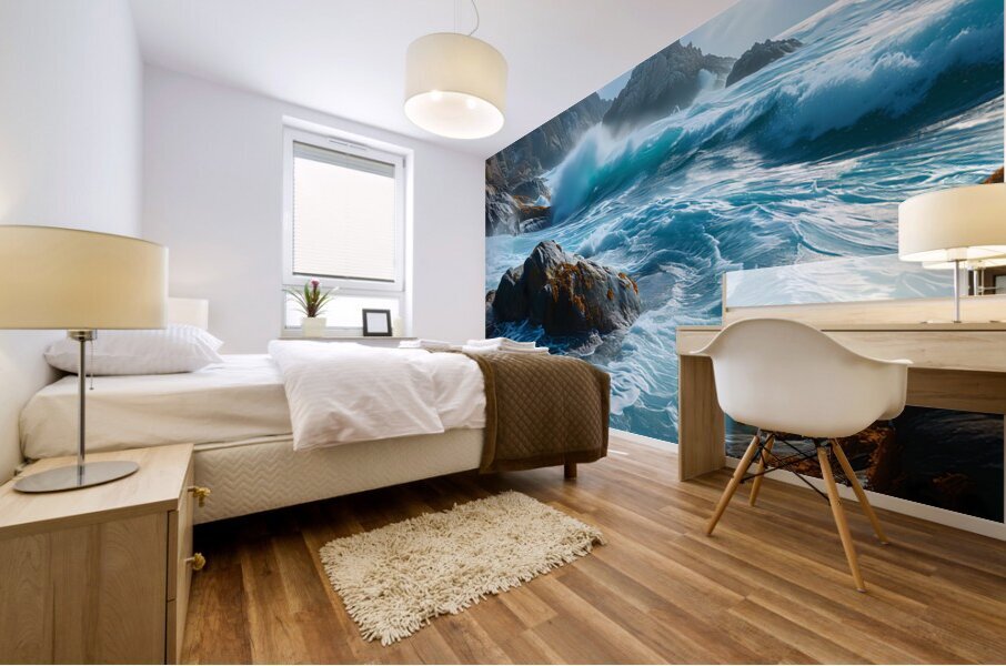 And the Sea Roared - Dramatic Ocean Wave Art Prints Mural print