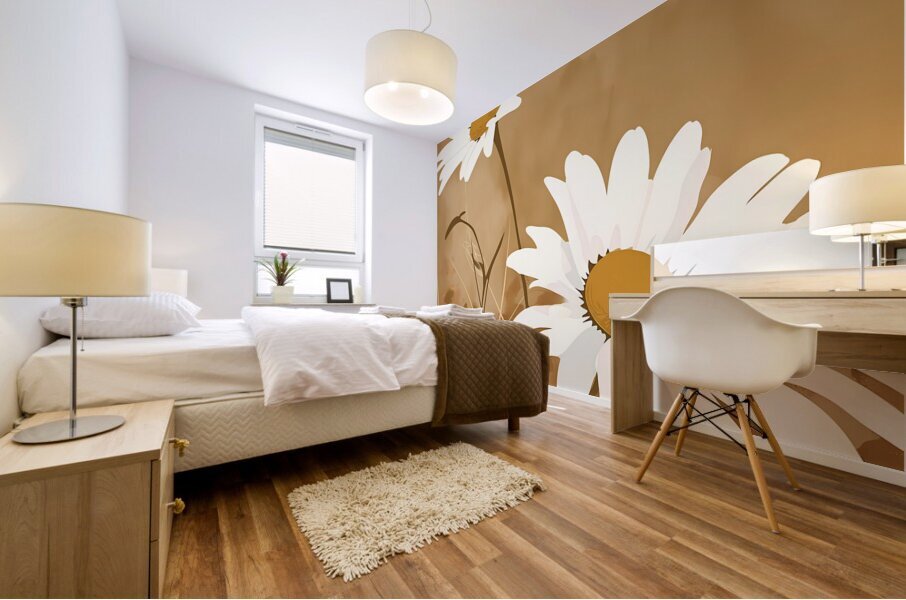 Wild Wild Daisies - Rustic Daisy Floral Art Prints Mural print