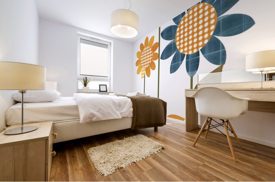 Plaid Botanica 4 - Contemporary Floral Art Prints Mural print