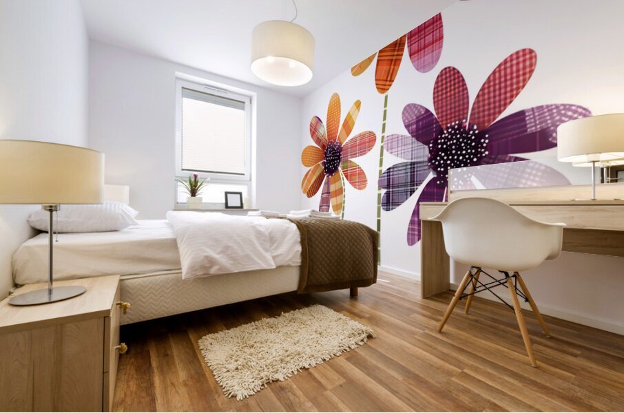 Plaid Botanica 17 - Contemporary Floral Pattern Art Prints Mural print