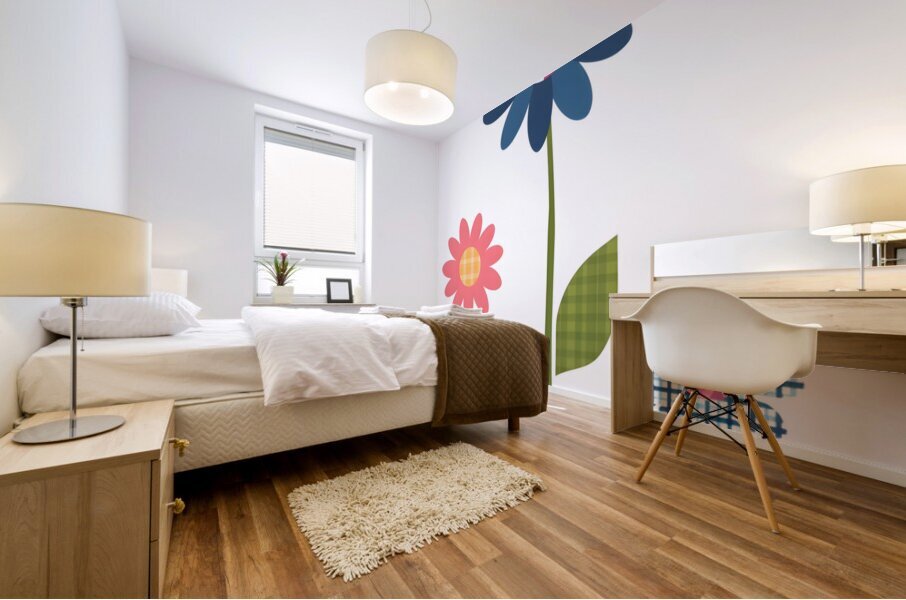 Plaid Botanica 12 - Contemporary Floral Art Prints Mural print