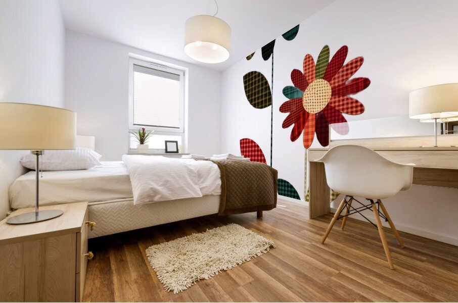 Plaid Botanica 1 - Modern Floral Art Prints Mural print