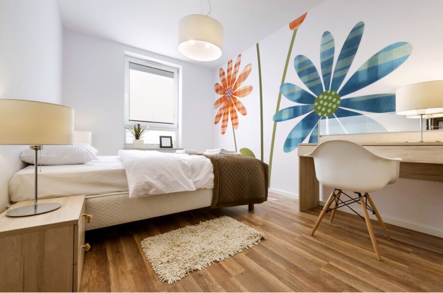 Plaid Botanica 11 - Colorful Floral Art Prints Mural print