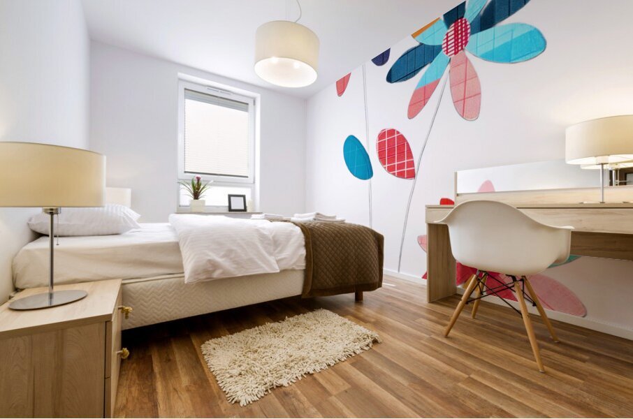 Plaid Botanica 25 - Modern Floral Art Prints Mural print