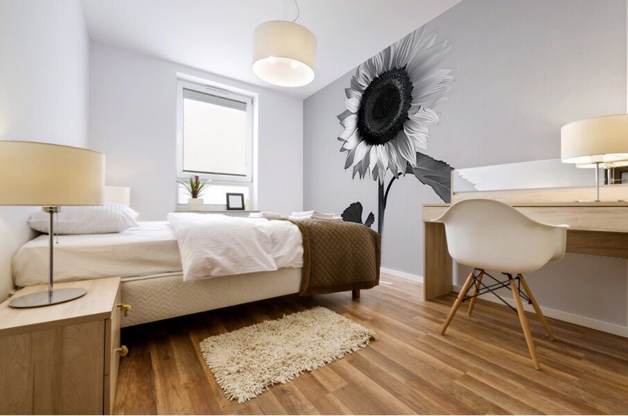 Sunflower Selfie 3 - Sunflower Portrait Art Prints Mural print