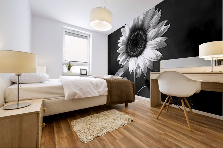 Sunflower Selfie 1 - Sunflower Portrait Art Prints Mural print