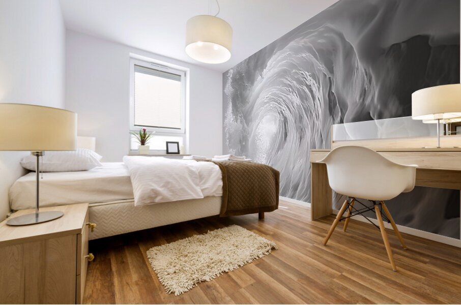 Shore Break - Black & White Wave Art Prints Mural print