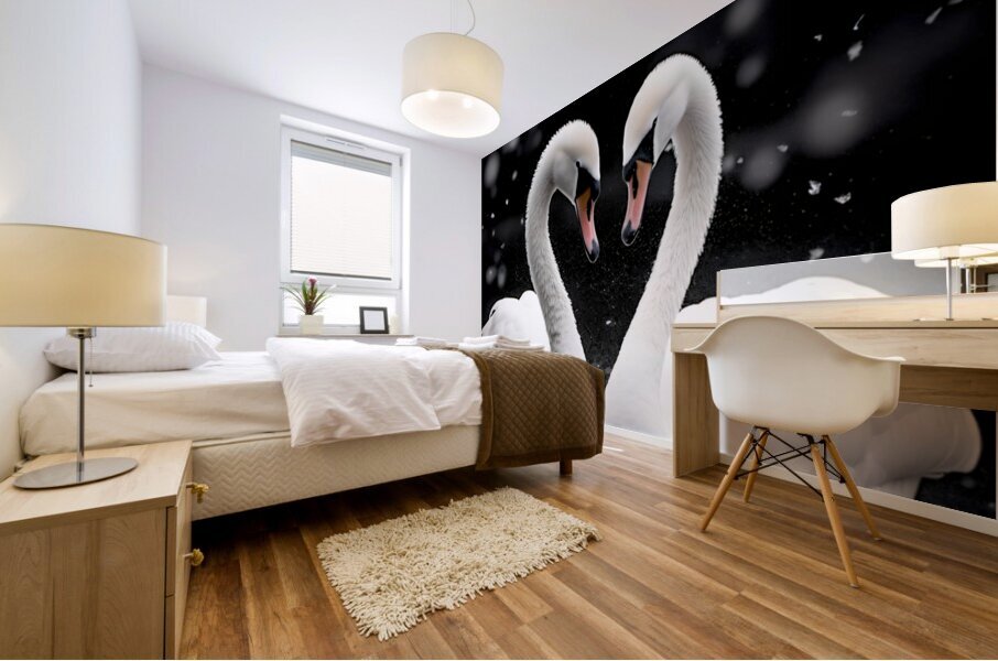 True Love - Swan Romance Art Prints Mural print