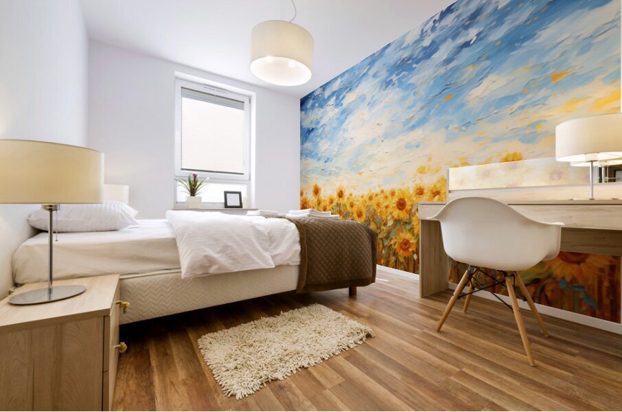 Symphony Of Sunlight - Sunflower Field Art Prints Mural print