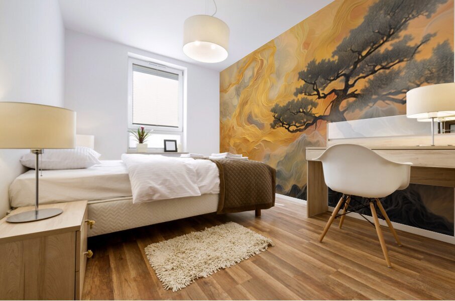 Kintsugi No Kumo 金継ぎの雲 - Clouds Of Kintsugi - Japanese Abstract Art Prints Mural print