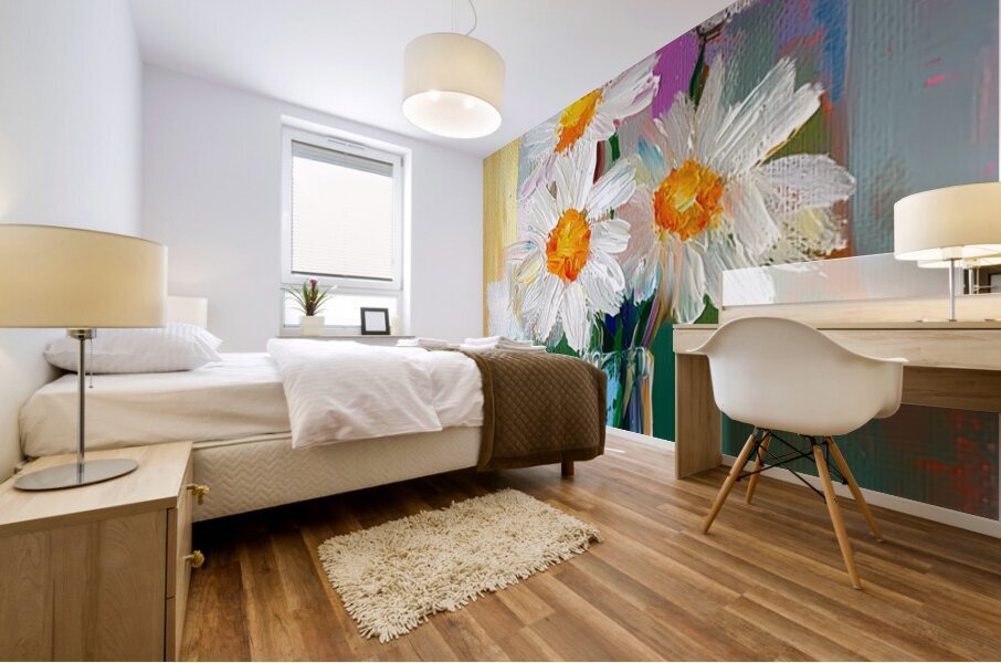 Marguerites Du Dimanche Matin - Daisies On Sunday Morning - Floral Vase Art Prints Mural print