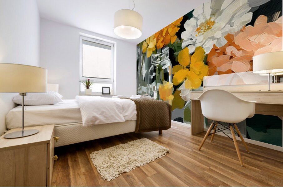 Fleurs Captives - Captive Flowers - Botanical Collage Art Prints Mural print