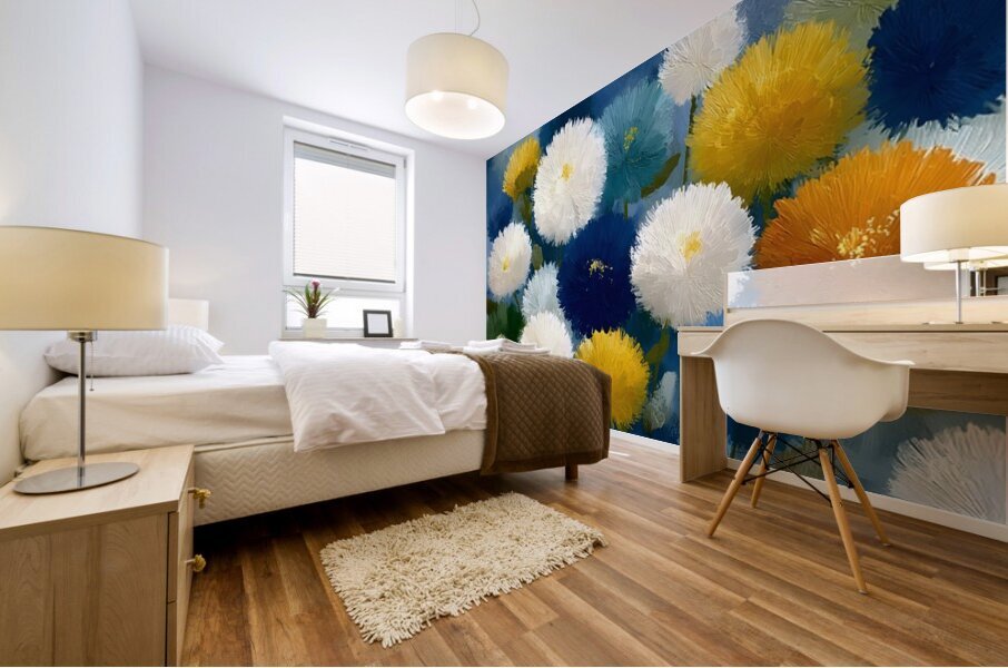 Bouffees De Couleur - Puffs Of Color - Playful Floral Art Prints Mural print