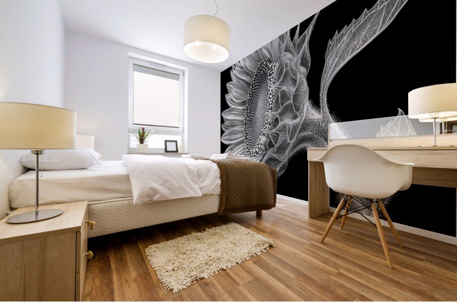 Sunflower Selfie 13 - Sunflower Portrait Art Prints Mural print