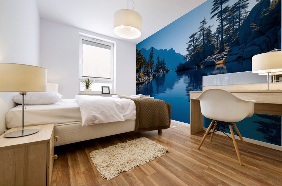 Stillness Between The Pines - Mountain Lake Landscape Art Prints Impression murale