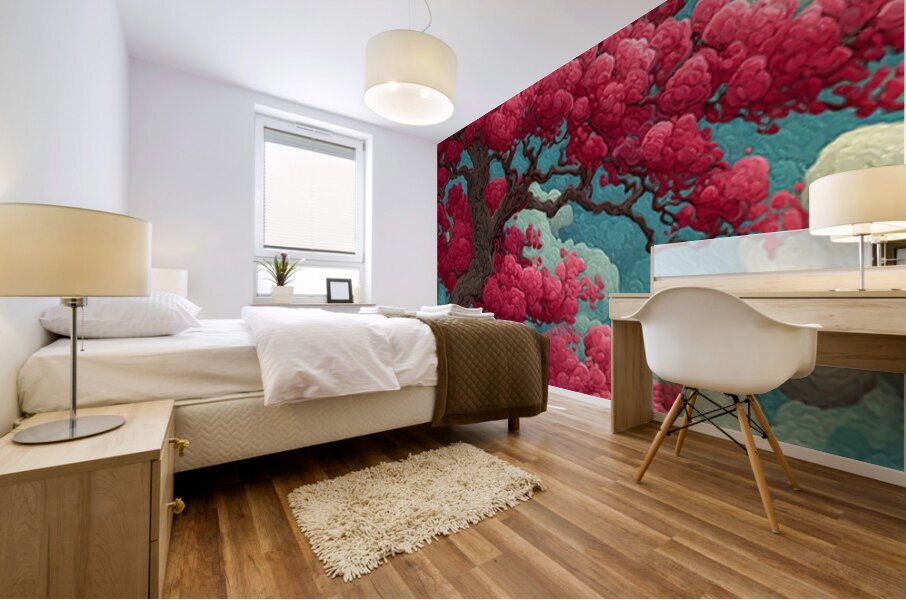 Kumo Ni Saku 雲に咲く - Blooming In The Clouds - Japanese Floral Art Prints Mural print