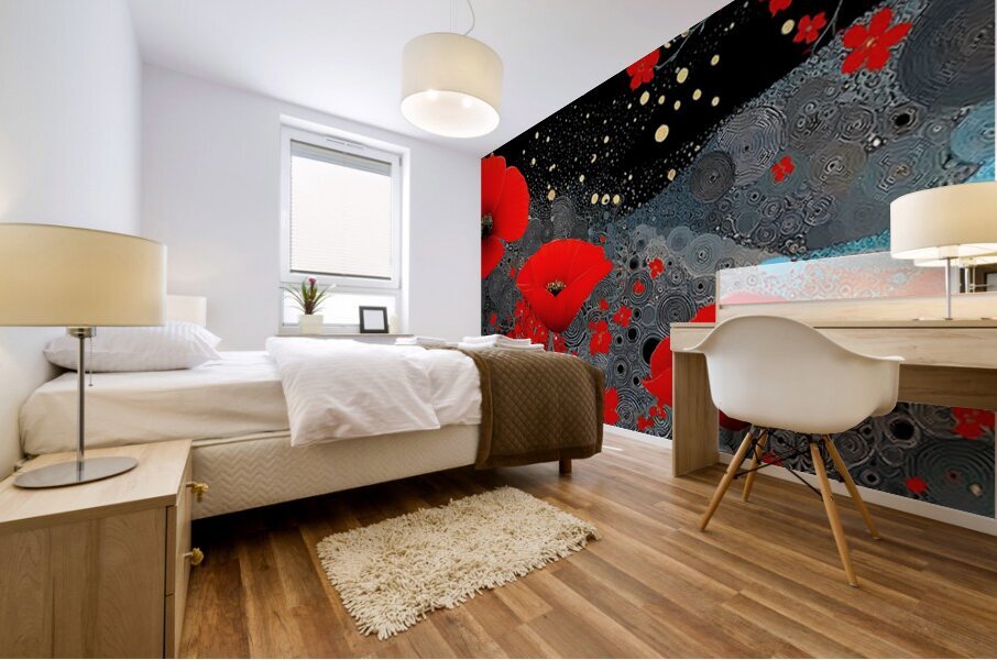 Yoru No Hana 夜の花 - Night Bloom - Japanese Floral Art Prints Mural print