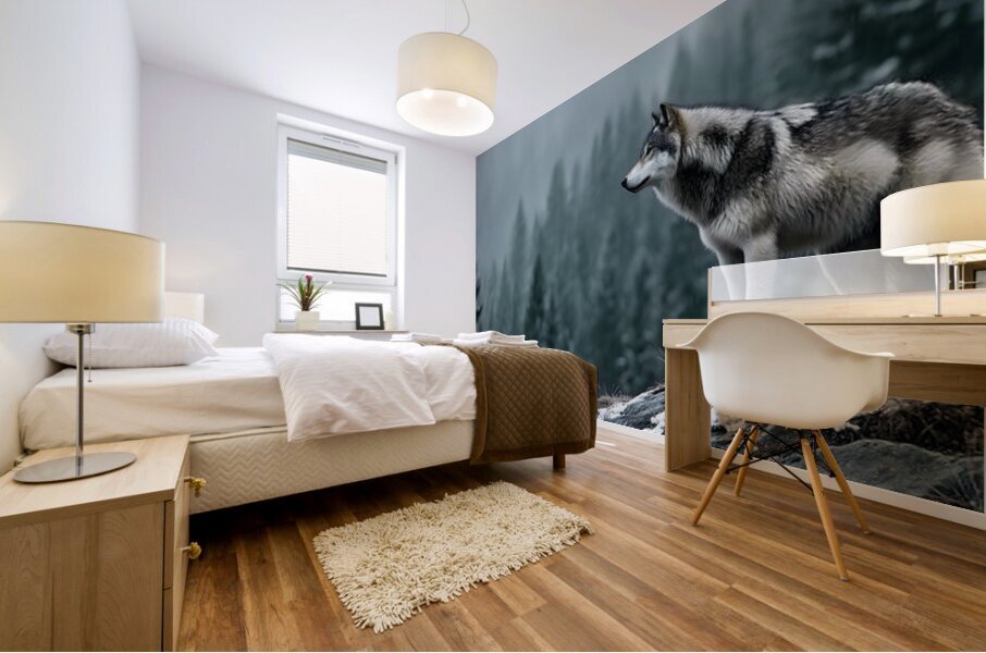 Forest Sentinel – Wildlife Landscape Art Print Mural print