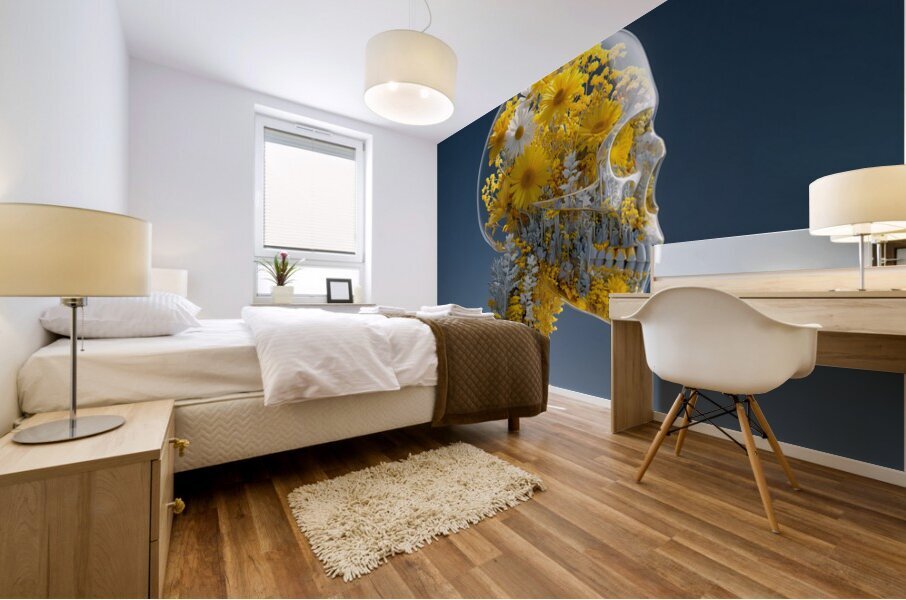 Thoughts in Bloom – Sugar Skull Art Print Mural print