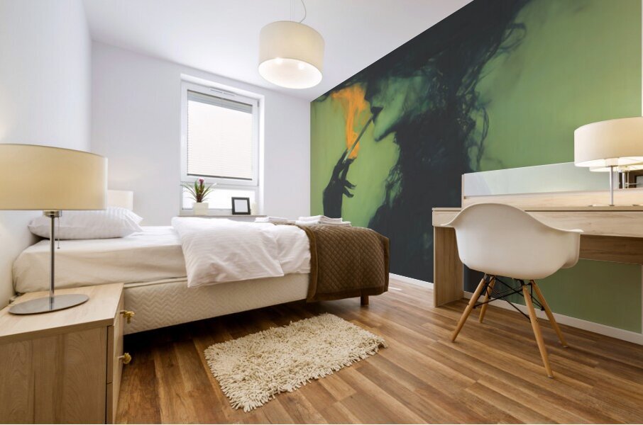 Smoke and Shadows – Vintage Noir Portrait Art Print Mural print