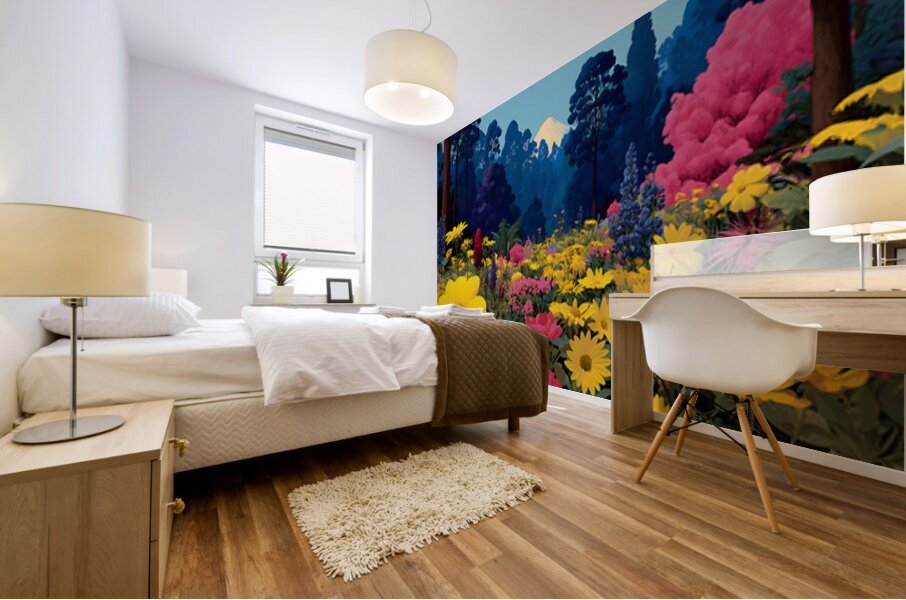 Vibe Bloom – Colorful Floral Art Print Mural print