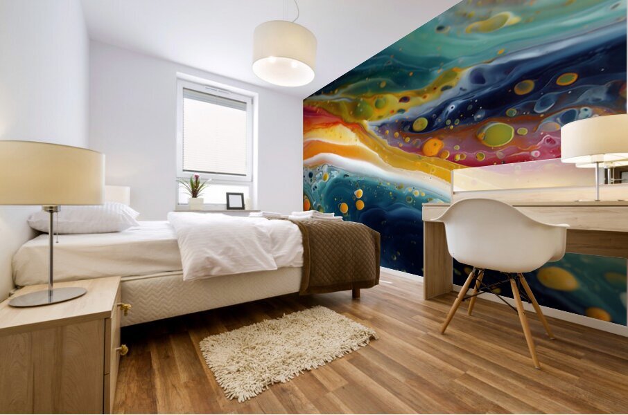 Nebula Runoff – Fluid Abstract Art Print Mural print