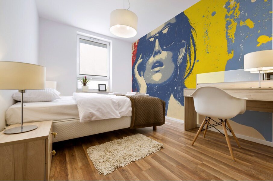 Shades in Primary Hues – Women’s Portrait Art Print Mural print