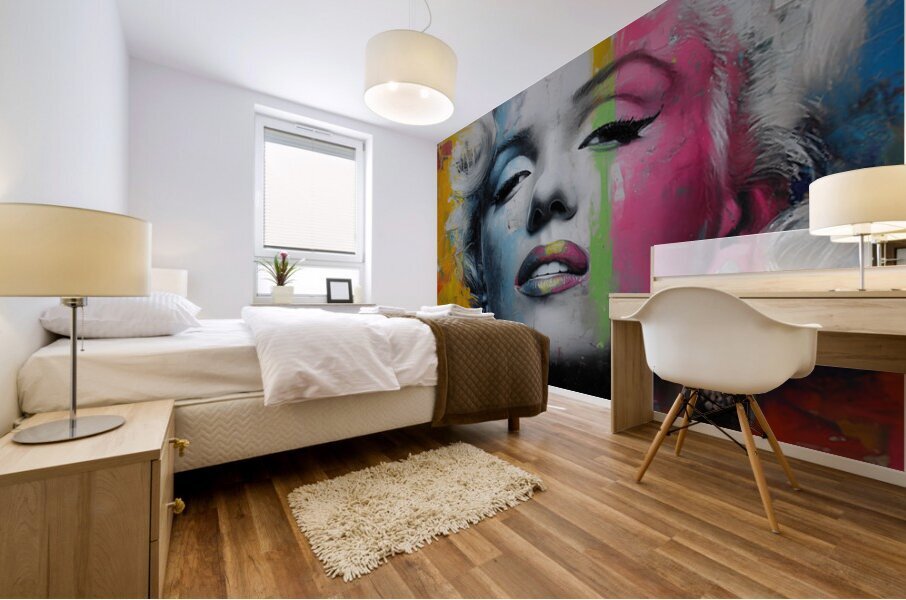 Marilyn Monroe – Neon Pop Glam Portrait Art Print Mural print