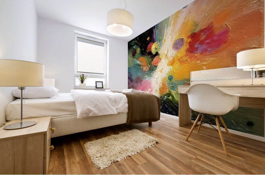 Stellar Bloom – Color Burst Abstract Print Mural print