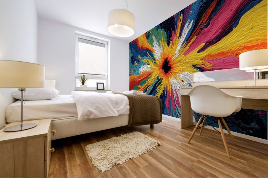 Supernova Sunburst – Vivid Fluid Abstract Print Mural print