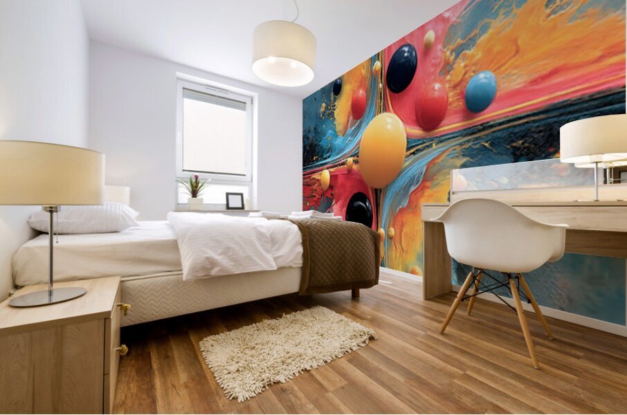 Quadrant Burst – Color Collision Abstract Print Mural print