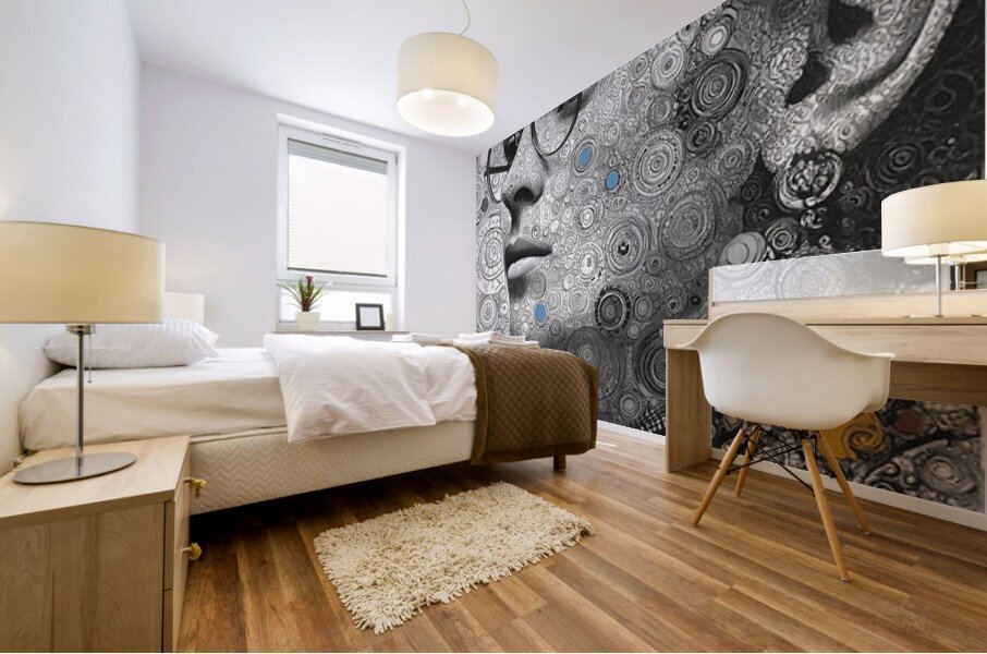 Orbital Intellect – Bauhaus Linework Portrait Print Mural print