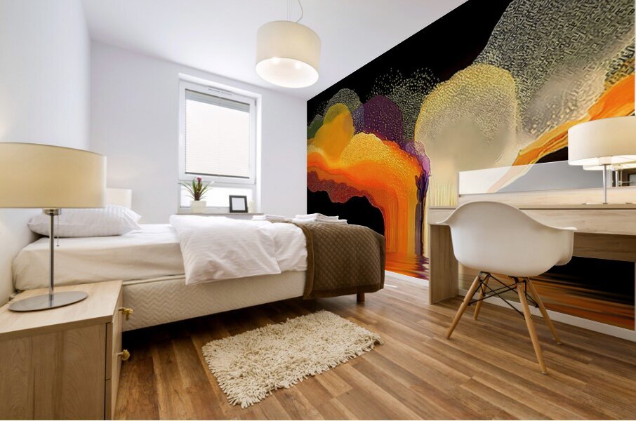 Feeding the Crucible – Molten Horizon Abstract Mural print